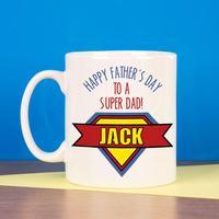 Custom Super Dad Fathers Day Mug