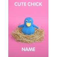 cute chick personalised easter card