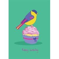 Cupcake Bird | Birthday Card | SS1008