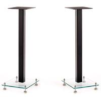 Custom Design SQ400 Black Wood / Glass 24" Acoustic Top Support Speaker Stands (Pair)