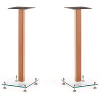 Custom Design SQ400 Natural / Glass 24" Acoustic Top Support Speaker Stands (Pair)