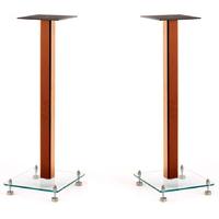 Custom Design SQ400 Cherry / Glass 24" Acoustic Top Support Speaker Stands (Pair)