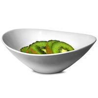 curved melamine bowl white single