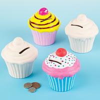 cupcake ceramic coin banks pack of 16