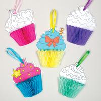 cupcake honeycomb colour in decorations pack of 5