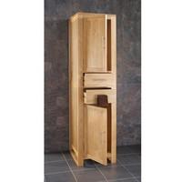 Cube 180cm Solid Oak Tall Two Drawer Two Door Freestanding Storage Unit