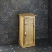 Cube 37cm by 35cm Space Saving Solid Oak One Door En Suite Bathroom Cabinet