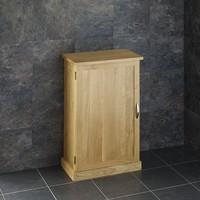 Cube 50cm by 29cm Narrow Solid Oak Freestanding One Door Narrow Bathroom Cabinet