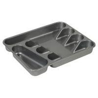Curver Grey Stainless Steel Effect Plastic Kitchen Cutlery Tray