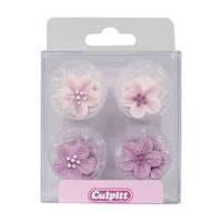 Culpitt Lilac Brushed Flower Sugar Toppers 12 Pack