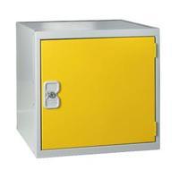 cube locker one compartment yellow door 300x300x300mm mc00090