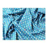 cute ducks print cotton poplin fabric turquoise