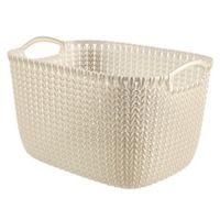 Curver Knit Collection Oasis White 8L Plastic Storage Basket