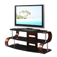 Curved LCD TV Stand In Wooden Walnut Veneer