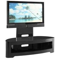 Curved Cantilever TV Stand In High Gloss Black