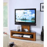 Curved Wooden Cantilever TV Stand In Walnut Veneer