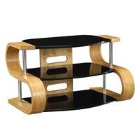 Curved LCD TV Stand In Wooden Oak Veneer