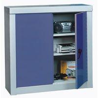 cupboard security 1200x900x450 2 shelves grey with blue door