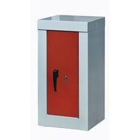CUPBOARD -SECURITY 900X450X450 2 SHELVES GREY WITH RED DOOR
