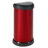 curver medium deco touch bin red