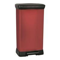 curver large deco pedal bin red