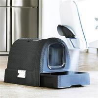 CURVER Rattan Pet Litter House, Anthracite Grey