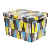 curver deco stockholm geometric storage unit multi coloured