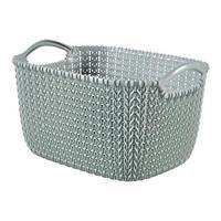 CURVER Knit Collection Set of 5 Small Storage Baskets, Misty Blue