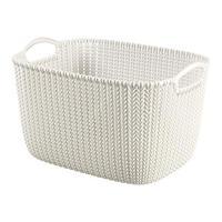 CURVER Knit Collection Set of 5 Large Storage Baskets, Oasis White