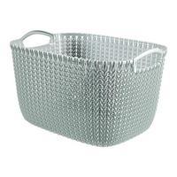 CURVER Knit Collection Set of 5 Large Storage Baskets, Misty Blue