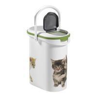 CURVER 4Kg Cat Food Container with Easy Pour System, White/Green