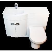 Curve Left Hand Vanity and WC Unit with Madison Toilet - Polymarble