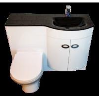 Curve Right-Hand Combination Unit and Madison Toilet Set - Black Glass