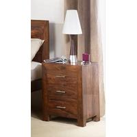 Cuba Sheesham 3 Drawer Bedside