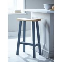 curved top oak stool charcoal