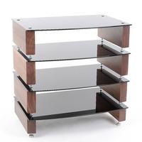 custom design milan 6 walnut black glass 4 shelf hi fi rack