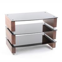 custom design milan 6 walnut black glass 3 shelf hi fi rack