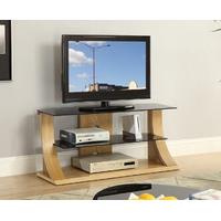 curve oak tv stand