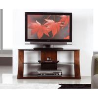 curve 110cm walnut tv stand