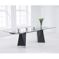 Cuba 180cm Grey Extending Glass Dining Table