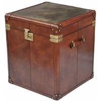 Culinary Concepts Panama Cognac Leather with Brass Large Side Trunk