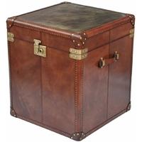 Culinary Concepts Panama Cognac Leather with Brass Small Side Trunk
