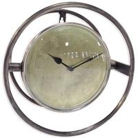 culinary concepts saturn antique silver wall clock
