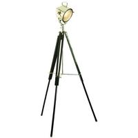 Culinary Concepts Nickel Spotlight Floor Lamp with Black Wooden Tripod