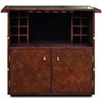 Culinary Concepts Panama Cognac Leather with Brass Top Bar Counter