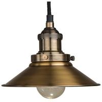 Culinary Concepts Prohibition Antique Brass Pendant with Small Triangular Shade