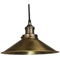 Culinary Concepts Prohibition Antique Brass Pendant with Large Triangular Shade