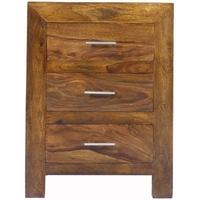 Cuba Sheesham 3 Drawer Bedside Cabinet