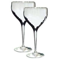 Culinary Concepts Silver Plated Hammered Wine Goblets (Pair)