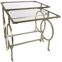 Culinary Concepts Gold Galileo Glass Nest of 2 Side Tables